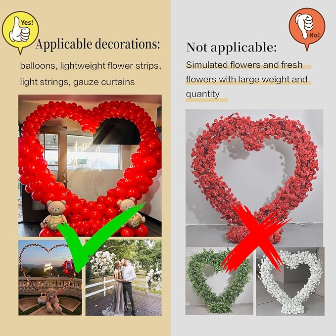 Metal Balloon Arch Kit, Love Balloon Column Arch Frame, Wedding Heart Arch - Image 6