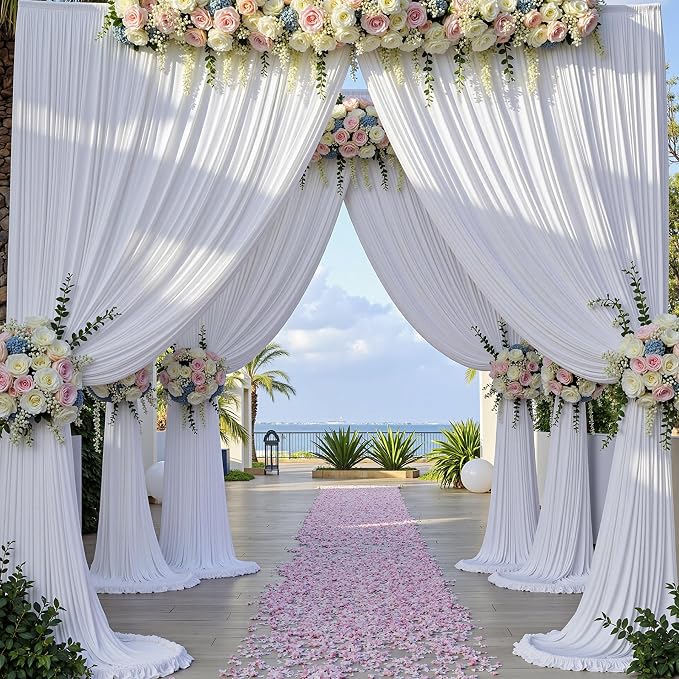 50×14 ft White Wrinkle Free Backdrop Curtain - Image 6