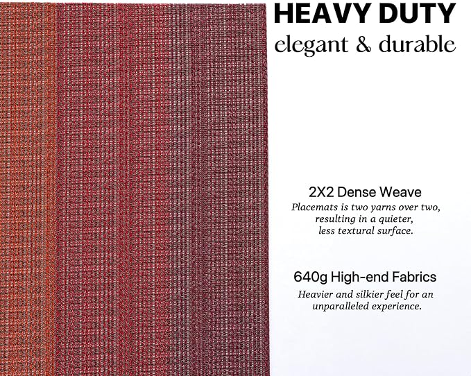 LEXMORE Placemats Set of 6 Vinyl/Plastic Woven Place Mats - Image 3