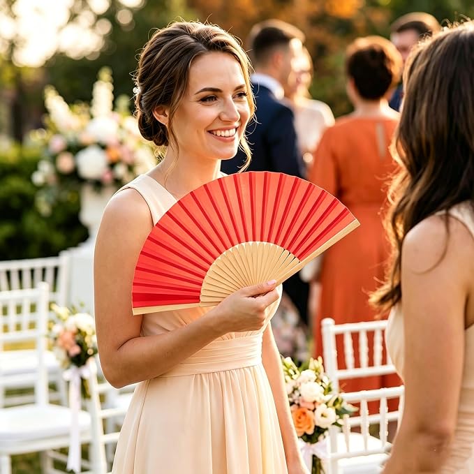 Paper Hand Fans, 8.3 Inch Foldable Handheld Fans - Image 8