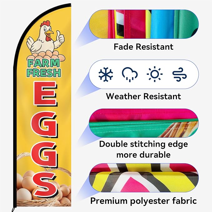 Farm Fresh Eggs Feather Flag - Image 6
