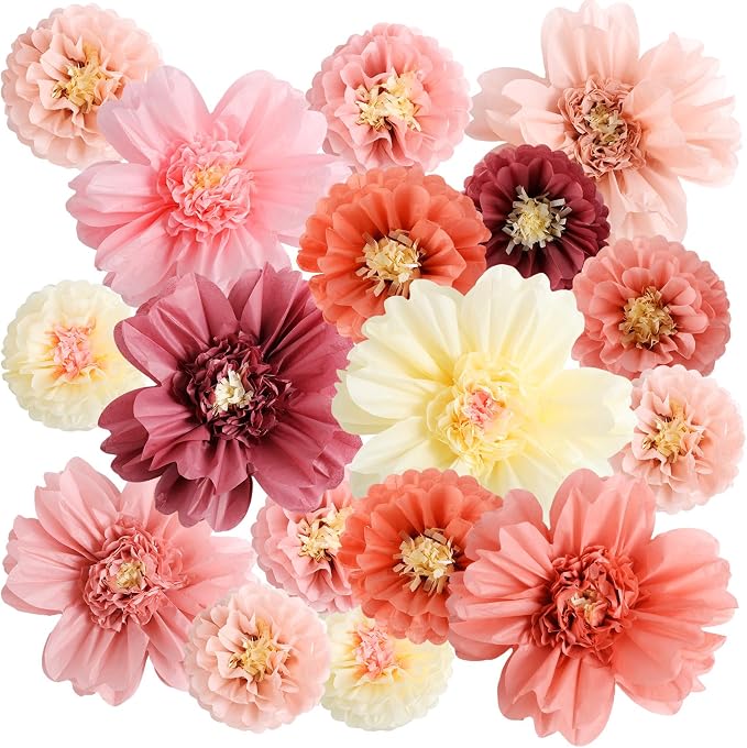TaoBary Large Colorful Tissue Paper Flowers Giant Fiesta Paper Pom Poms - Image 8