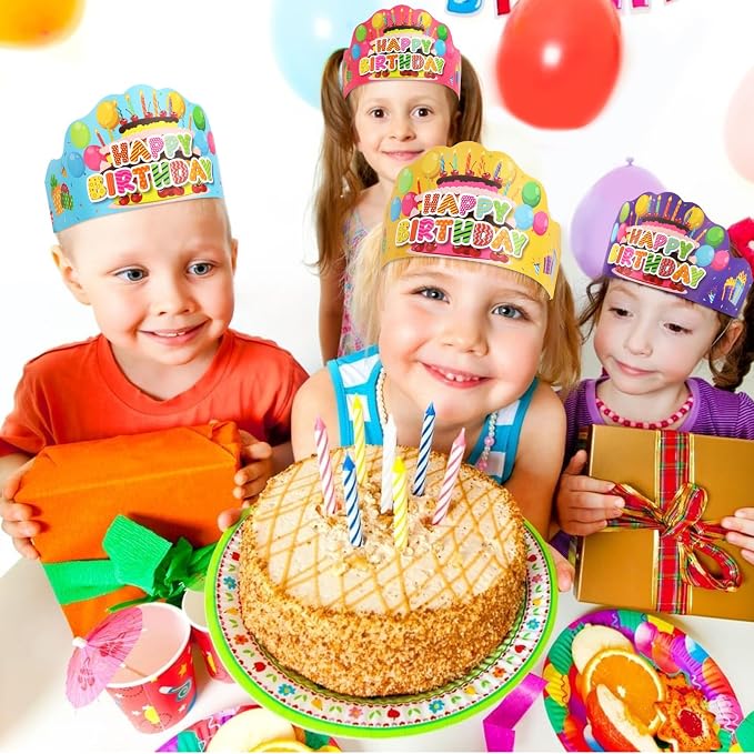 48 Pcs Happy Birthday Crowns Party Hats - Image 3