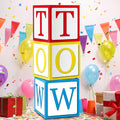 3 Pcs 2nd Birthday Balloon Box, Blocks Theme Party Decorations | 11.8 x 11.8 in by Dinifee