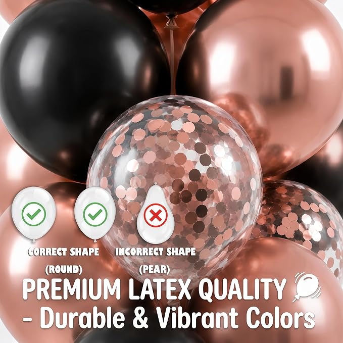 HIINS Rose Gold Black Balloon Column Kit Set of 2 - Image 4