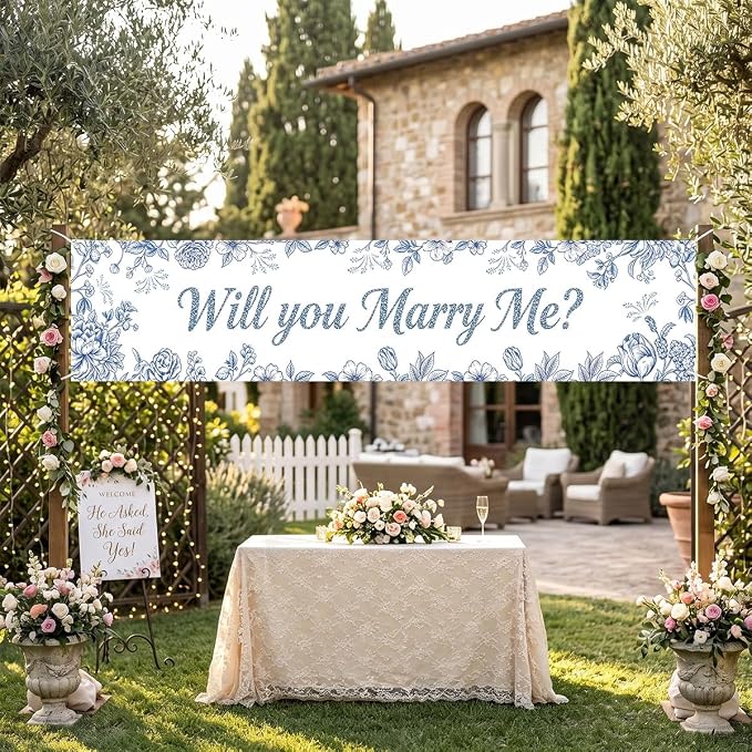 Will You Marry Me Banner Wedding Decor Banner Marriage Proposal Decorations | - Image 3