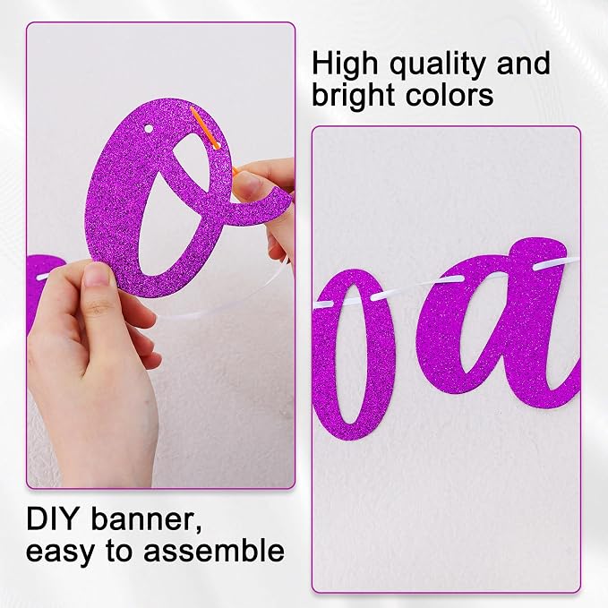 BEISHIDA Glitter Purple 116 PCS A-Z DIY Letter Banner Kit Make Your Own - Image 6