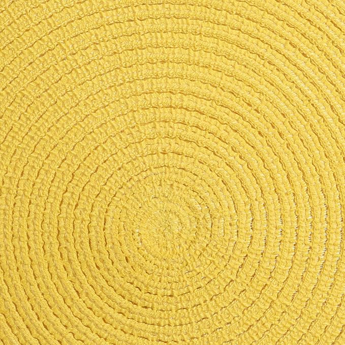 SHACOS Round Braided Placemats Set of 6 Kitchen Place Mats 15 inch Round Table - Image 4