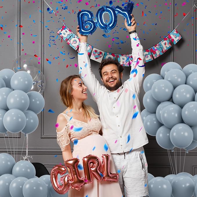 50pcs Dusty Blue Balloons, 12inch Retro Pale Aqua Blue Balloons | Balloons - Image 4