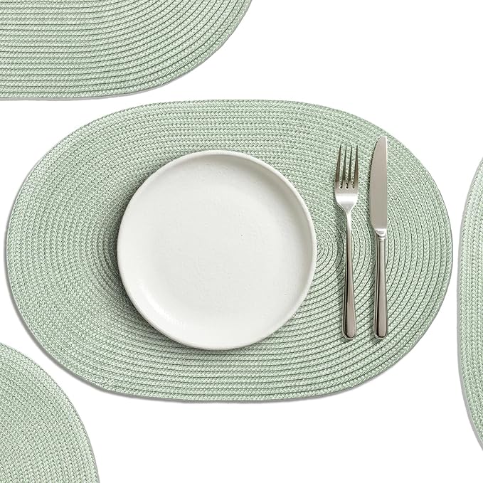 AHHFSMEI Placemats Set of 4 for Dining Table Washable Woven Non-Slip 18x12 by AHHFSMEI