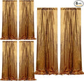 Sugargirl Black Gold Sequin Backdrop Curtain 6 Panels 2FTx8FT Glitter Black by Sugargirl