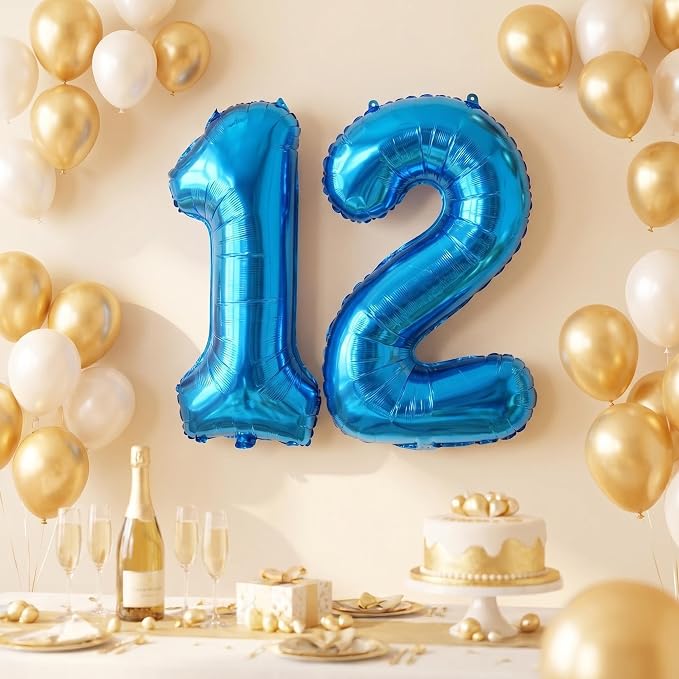 Number 12 Balloon Foil Mylar Balloons - Image 3