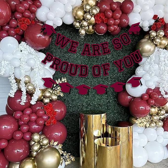 We Are So Proud Of You Banner Graduation Party Decorations Congrats Grad Cap - Image 5