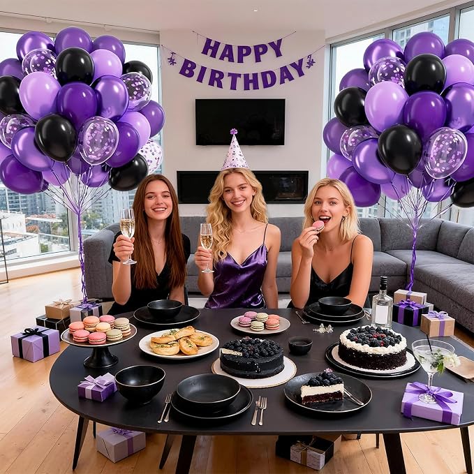 60pcs Purple and Black 12inch - Image 5