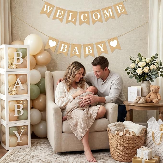 Welcome Baby Banner – Rustic Baby Shower Decorations, Gender Neutral Baby - Image 6
