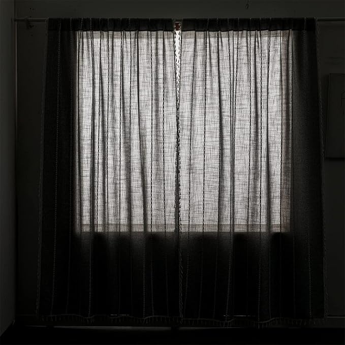 RoomTalks Dark Gray Boho Farmhouse Curtains - Image 4