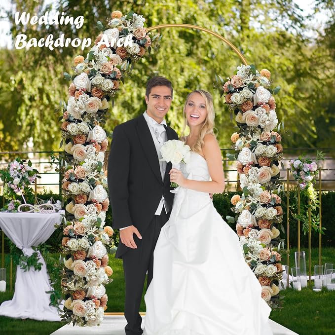 6.6FT Metal Arch Backdrop Stand Gold Wedding Balloon Frame Pergola Arbor | - Image 2