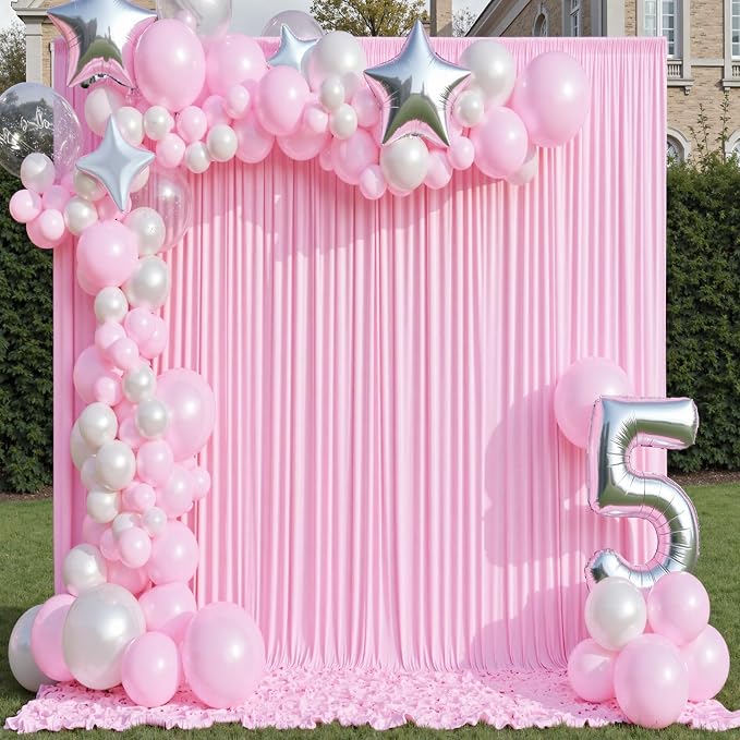 50×12ft Wrinkle Free Pink Backdrop Curtain - Image 9