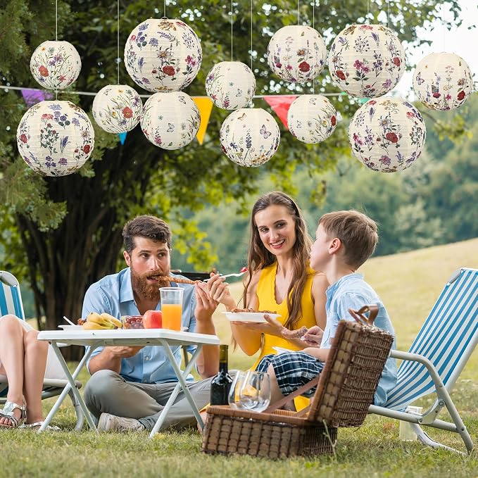 Baquler 12 Pcs Paper Lanterns Party Decorations, Hanging Paper Lanterns in 3 - Image 3