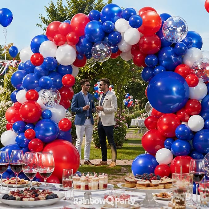 RainbowQ 165 Pcs Red White and Blue Balloons Arch Kit Different Sizes | 4th of - Image 5
