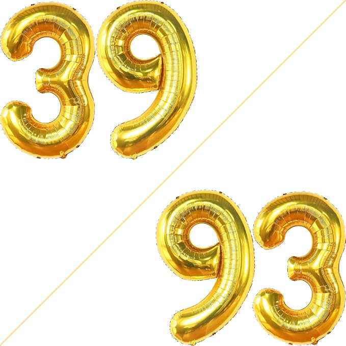 KatchOn Gold 39 Balloon Number 40 Inch, 39 Birthday Decorations | Gold 39 - Image 2