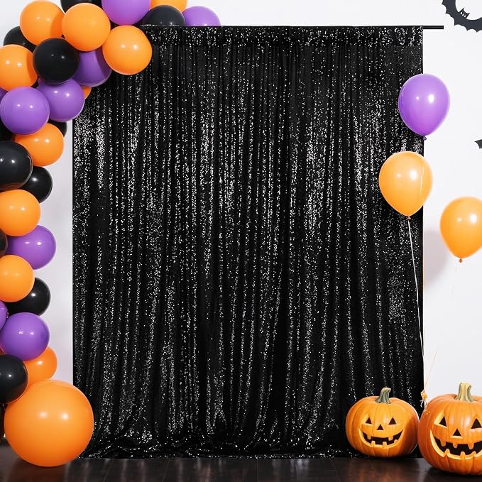 Eternal Beauty Black 3mm Sequin Backdrop 10x10 Ft - Image 2