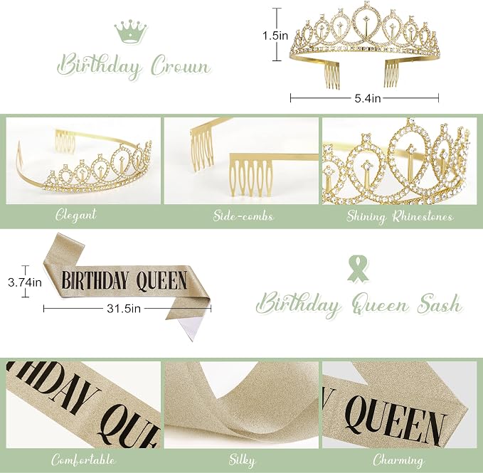Amandir Sage Green Birthday Decorations - Image 3