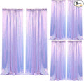 2×8FT-6PCS Mermaid Purple Sequin Backdrop Curtains Panels, Photography Backdrop by Pufogu
