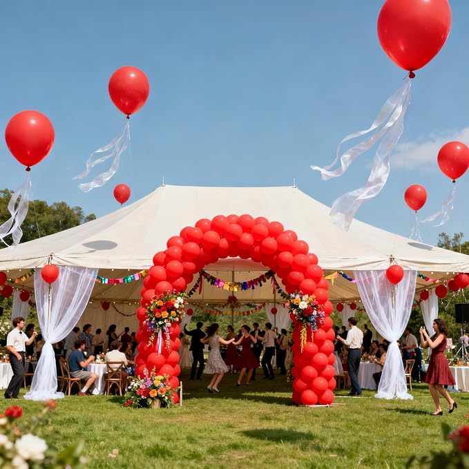 160Pcs Red Balloons 12 Inch Bulk Latex Balloon - Image 6