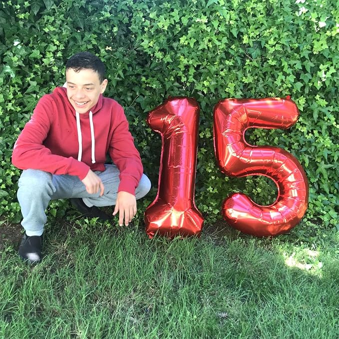 Red Number Balloons, 40 Inch 0-9 Set Number Balloons - Image 6