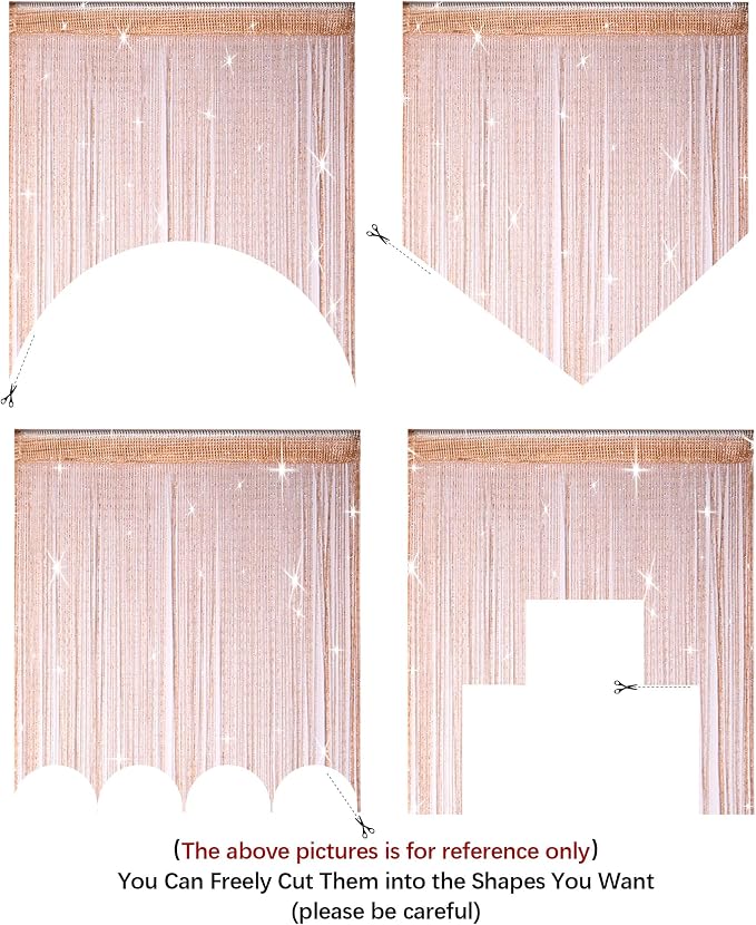 Hysenm 2 Pack 39 x 79 Inch String Curtains Door, Hippie Room Decor Beaded - Image 6