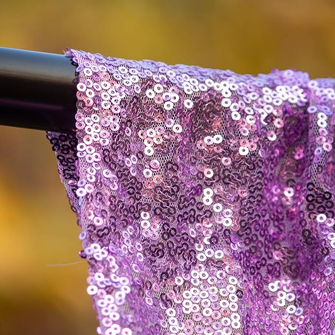 JYFLZQ Lavender Sequin Backdrop Curtains 6ft x 8ft 1 Panel Glitter Photo Booth - Image 5