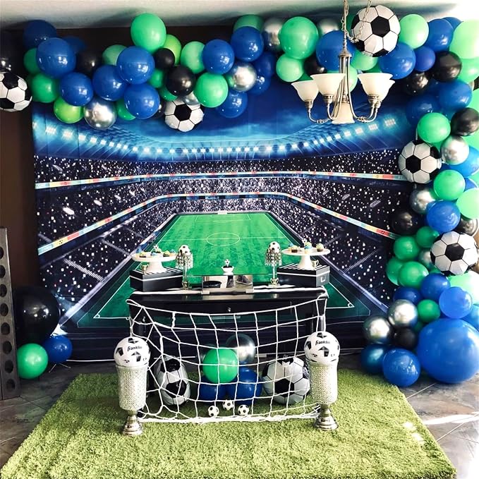 8Pcs Soccer Party Balloons, 18Inch Soccer Foil Balloons Football Shape Mylar - Image 8
