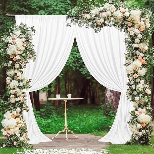 10 feet x 10 feet White Backdrop Curtains Valentine's Day Birthday Party - Image 2