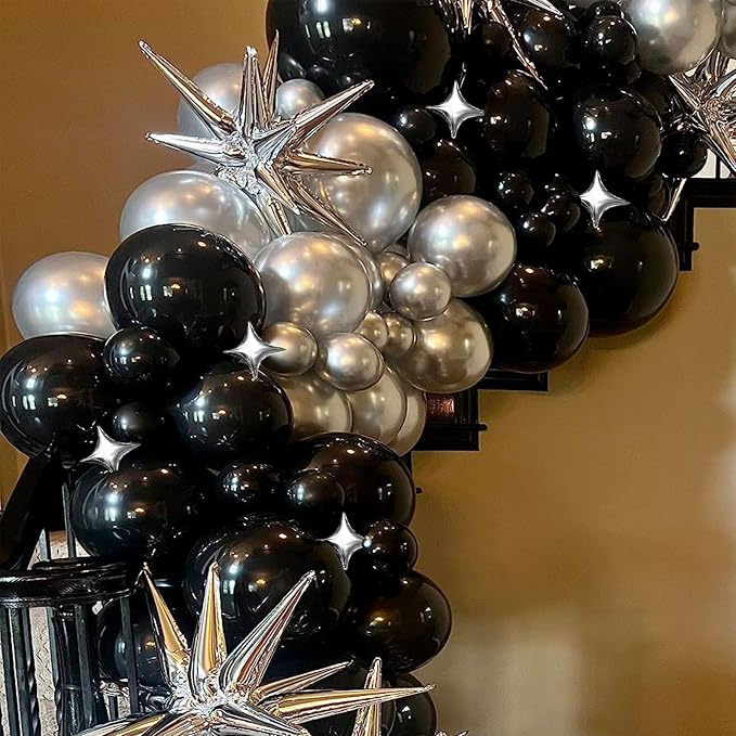 Explosion Star Foil Balloons- 12 Point Star Balloons Silver Spike Balloons | - Image 5