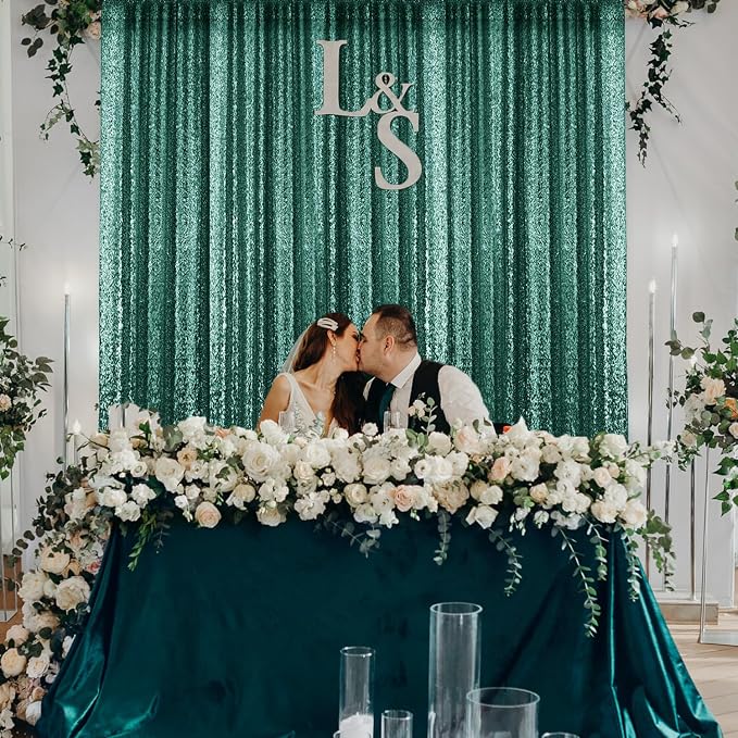 2×8FT-4PCS Hunter Sequin Backdrop Curtains Panels, Photography Backdrop Glitter - Image 2