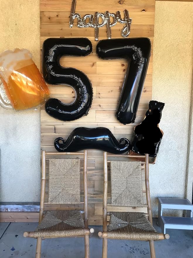 Number Balloons 40 Inch Black 6 Balloon - Image 4