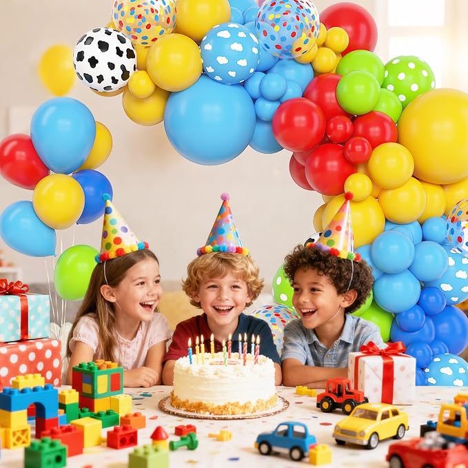 Amandir 153Pcs Blue Red Yellow Balloon Arch Garland Kit, Different Sizes 18 12 - Image 6