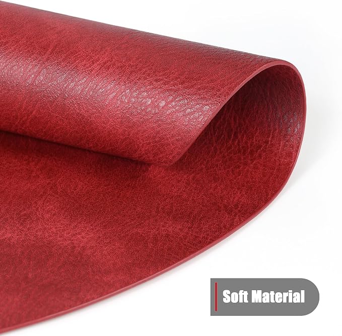 UnivoColors Placemats Round Faux Leather Placemats Set of 4-Waterproof-Wipe - Image 2