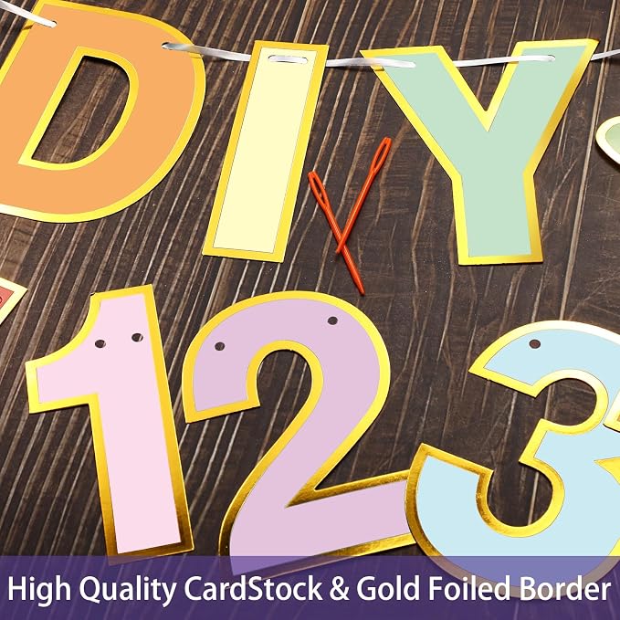 TaoBary 143 Pcs DIY Letter Banner Customizable Happy Birthday Supplies Make - Image 4