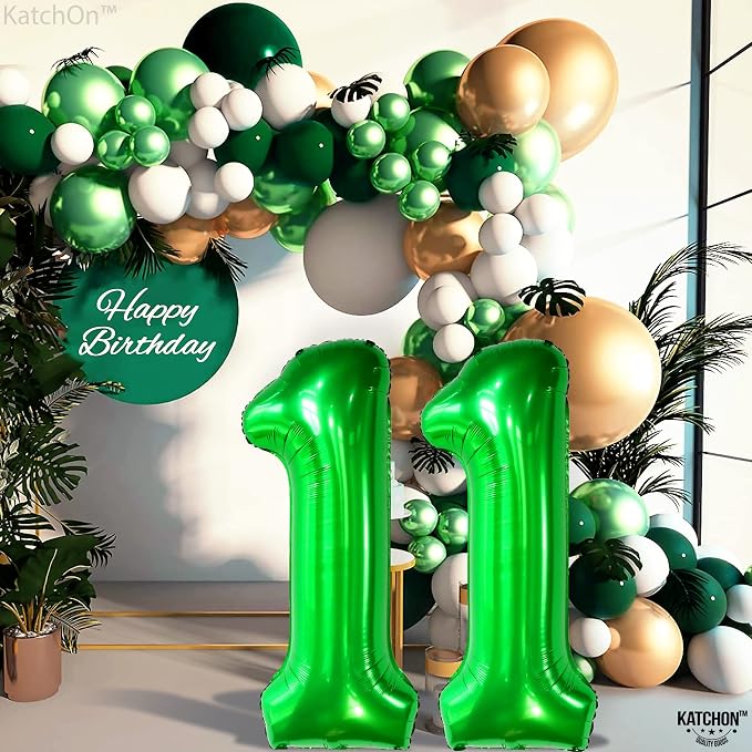KatchOn Dark Green Number 11 Balloon 40 Inch, 11th Birthday Balloon Decor | - Image 6
