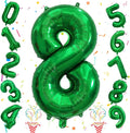 40 Inch Emerald Green Number 8 Balloons, Large Foil 8th Birthday Balloon by Isndare