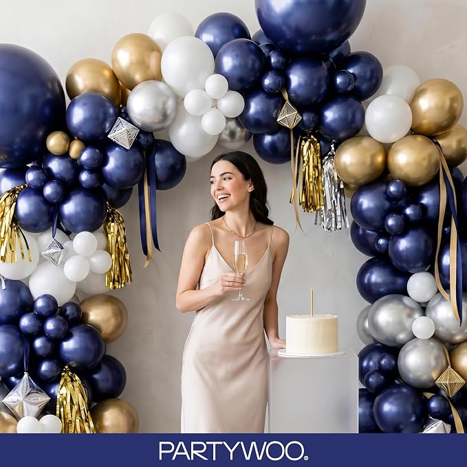 PartyWoo Navy Blue Balloons 100pcs Dark Blue Color 18 12 10 5 Inch | Balloons - Image 9