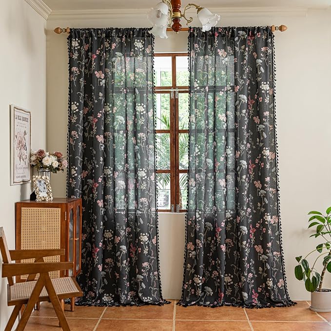ENJOYBRIDAL Floral 96 Inch Curtains - Image 4