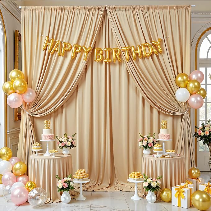 30ft×12ft Champagne Backdrop Curtain - Image 7