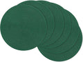 SHACOS Dark Green Round Placemats Set of 6 Cotton Polyester Braided 15 inch by SHACOS