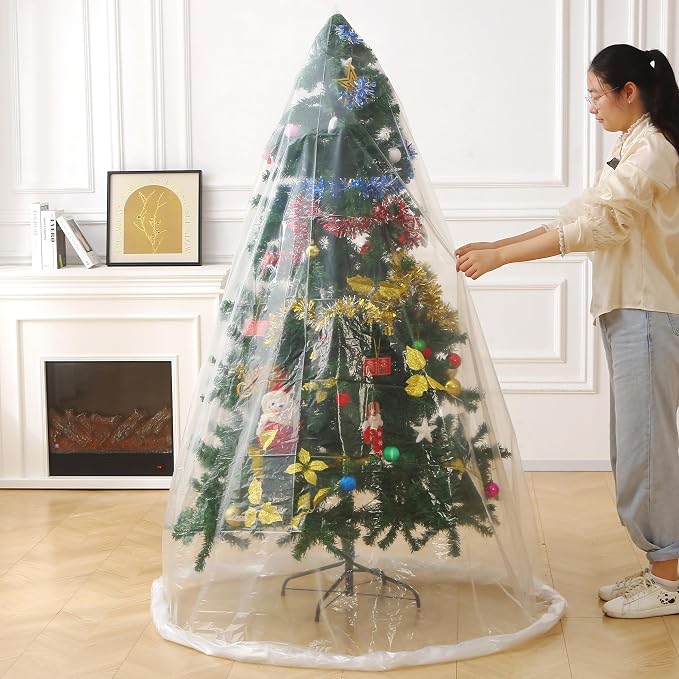Christmas Tree Disposal Bag 9x6 ft Heavy Duty Plastic Xmas Tree Removal Bag - Image 6