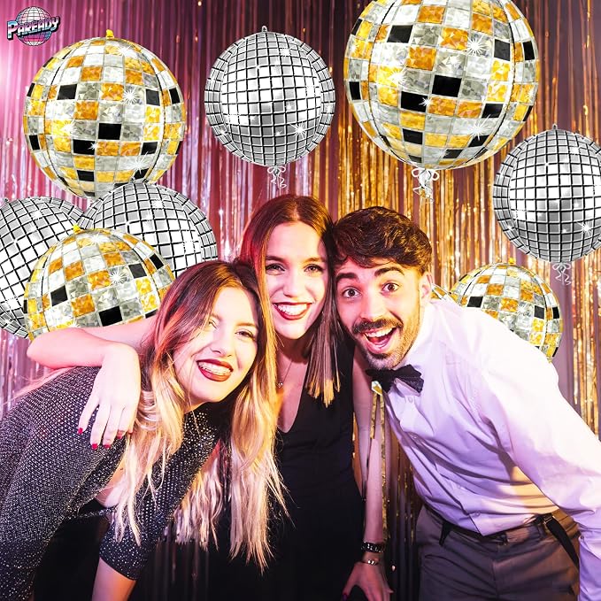 6pcs 22 Inch Multicolor Disco Ball Balloons - Image 5