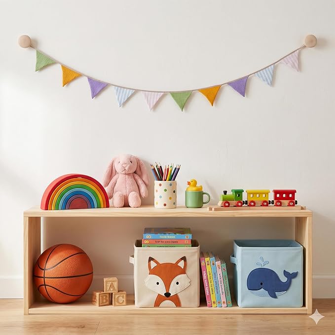 2Pcs Triangle Bunting Flag No-DIY Cotton Fabric Garland Reusable Party Banner - Image 6