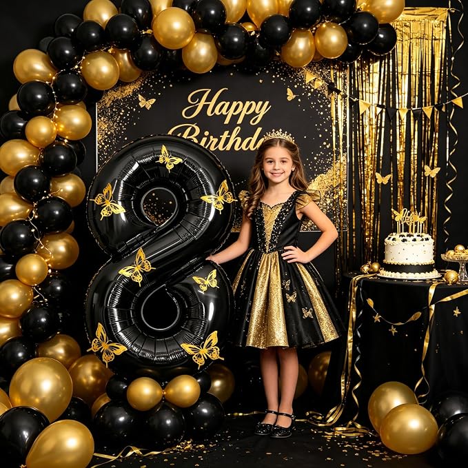 40 Inch Black Number 8 Balloon - Image 3